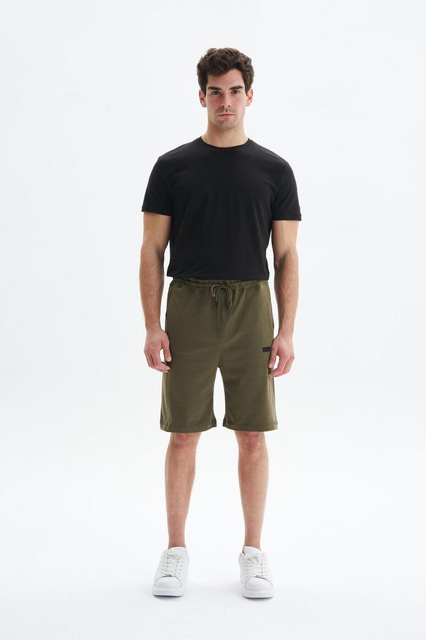Erkek Haki Regular Fit Basic Süprem % 100 Pamuk Cepli Şort Y29504279002 - 1