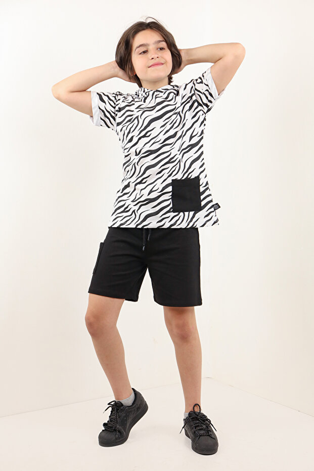 Boy's Patterned Shorts Set - 1