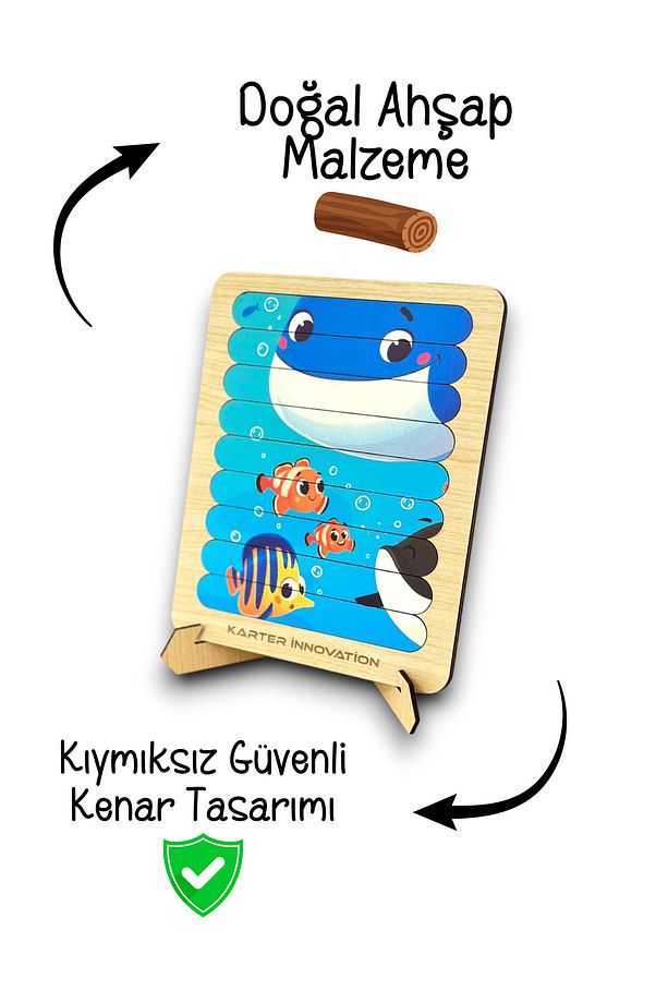 Cubuk Puzzle, 10lu Set Puzzle, Hayvan Puzzle, Montesorri Puzzle, Hayvan Yapboz, 10lu Yapboz - 5