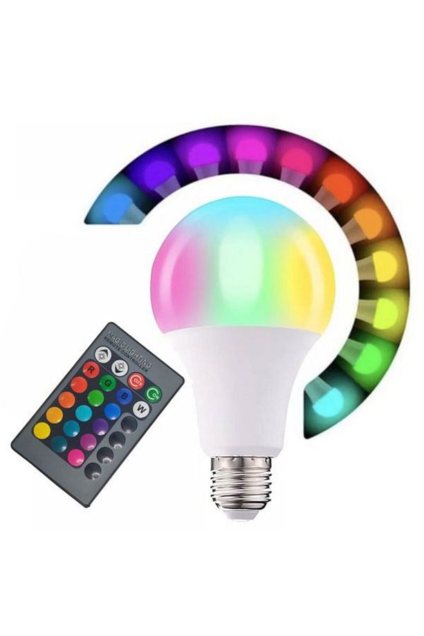 Prize Tak Çalıştır Kumandalı, 16 Farklı Işık Renkli, Çakar Modlu Akıllı Led Ampul Kaliteli RGB Ampul - 6