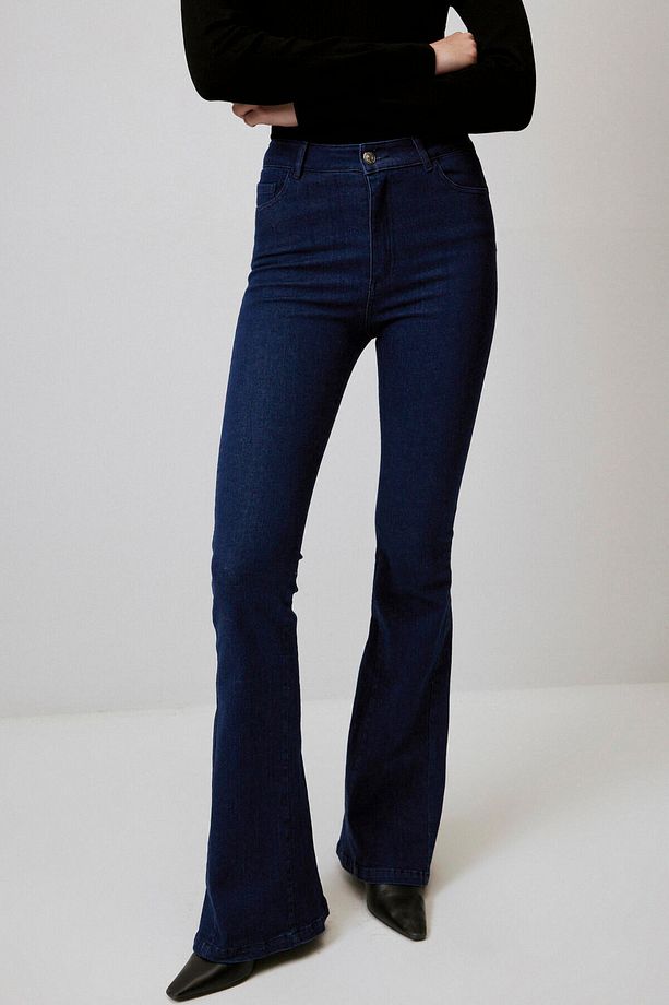 Ultra Likralı Ispanyol Paça Denim Pantolon - 3