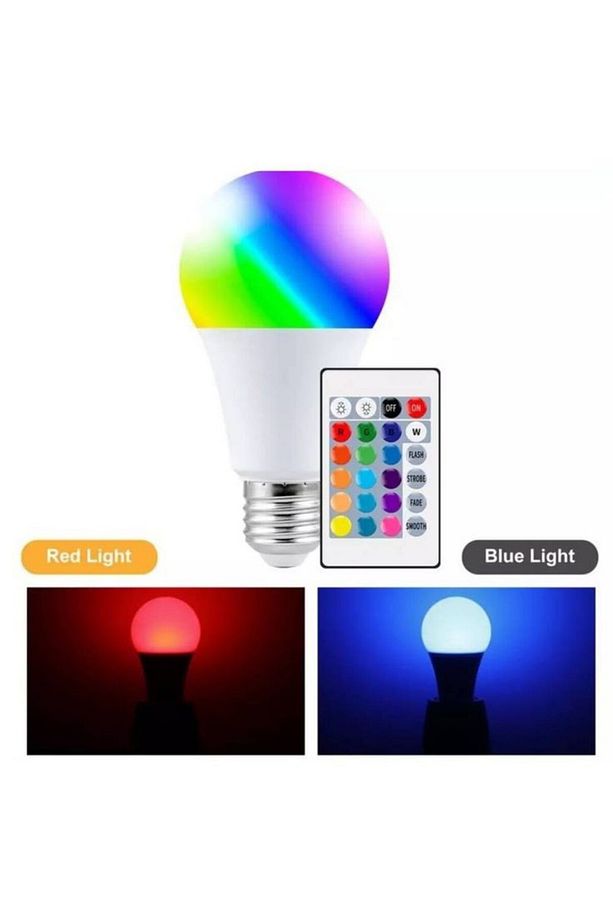 Prize Tak Çalıştır Kumandalı, 16 Farklı Işık Renkli, Çakar Modlu Akıllı Led Ampul Kaliteli RGB Ampul - 4