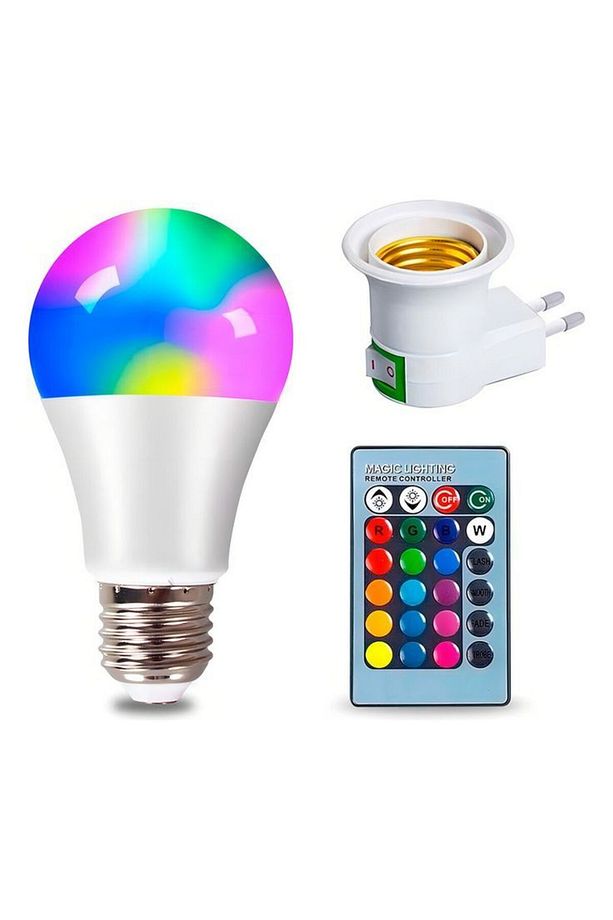Prize Tak Çalıştır Kumandalı, 16 Farklı Işık Renkli, Çakar Modlu Akıllı Led Ampul Kaliteli RGB Ampul - 7
