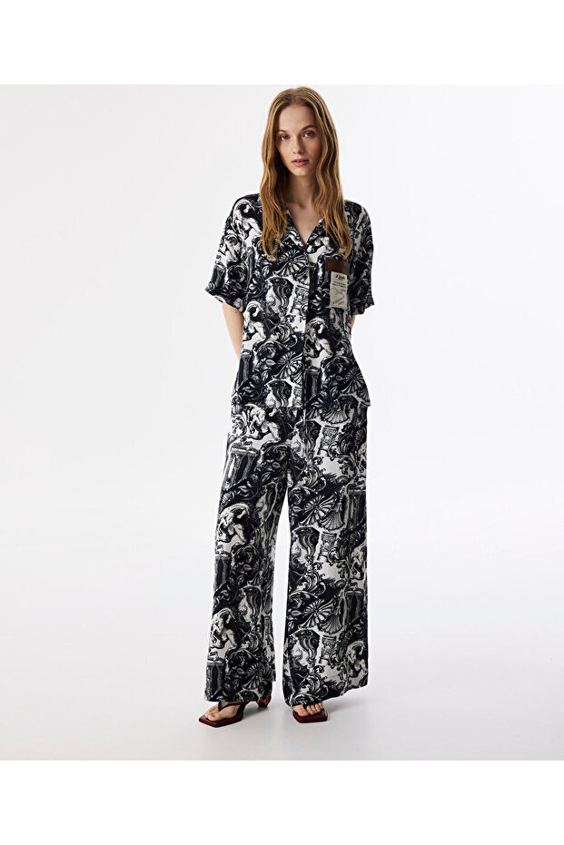 DESENLİ OVERSIZE GÖMLEK - 5