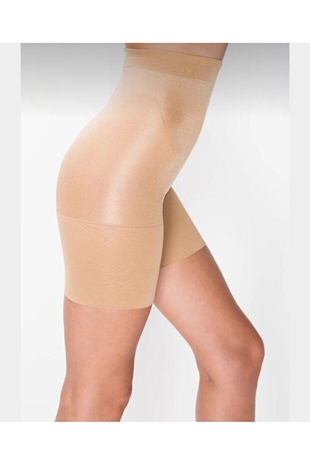 20 Den Pop-Up Corseted Thin Semi-Shiny Cotton Mesh Seamless Pantyhose -Kor-Lift up Shape