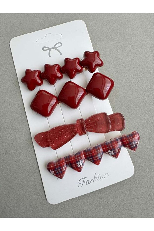 Claret Red Figured 4-Piece Buckle Set