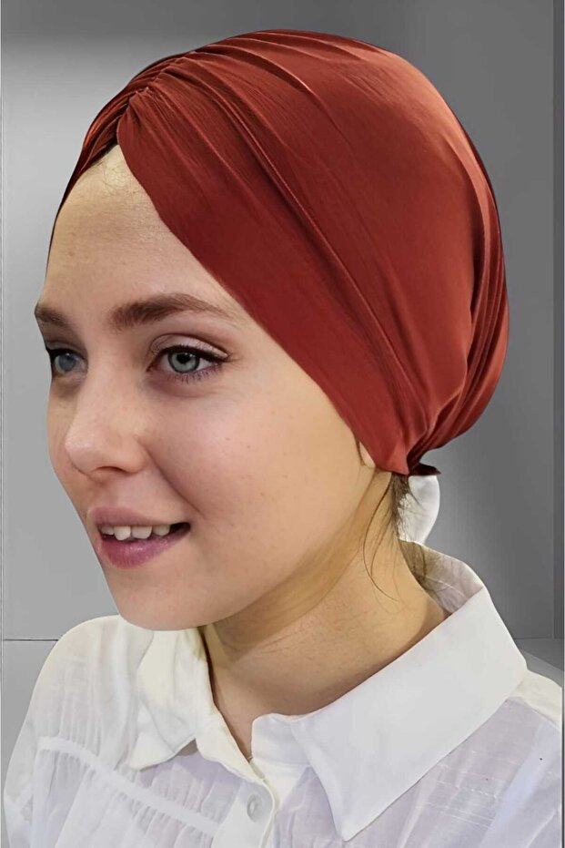 Women's Luxury Sandy Fabric Tied Pleated Hijab Bonnet