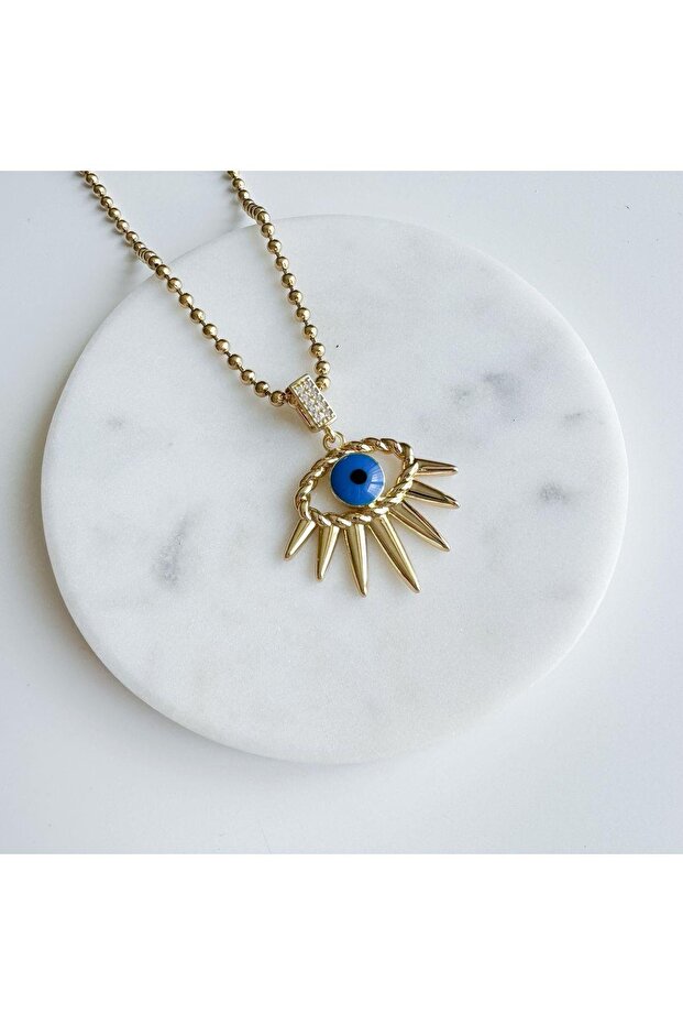 çelik mavi göz kolye - 1