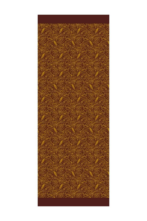 Velora Desen Çift Taraflı Şal Mürdüm-Sarı - 7