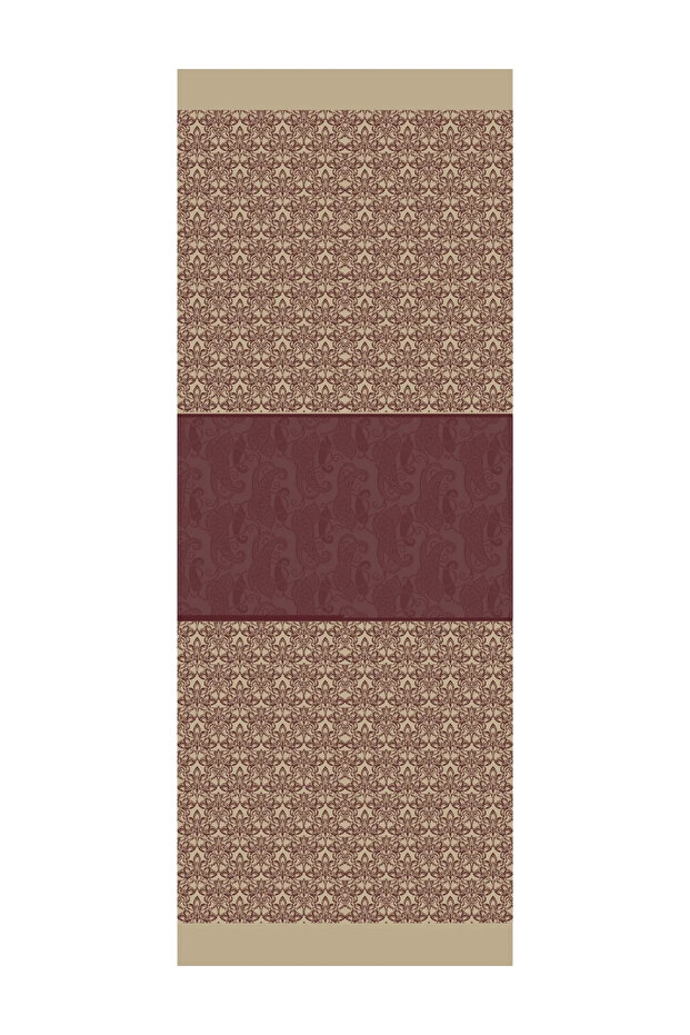 Nora Pattern Double Sided Shawl Plum-Salmon - 6