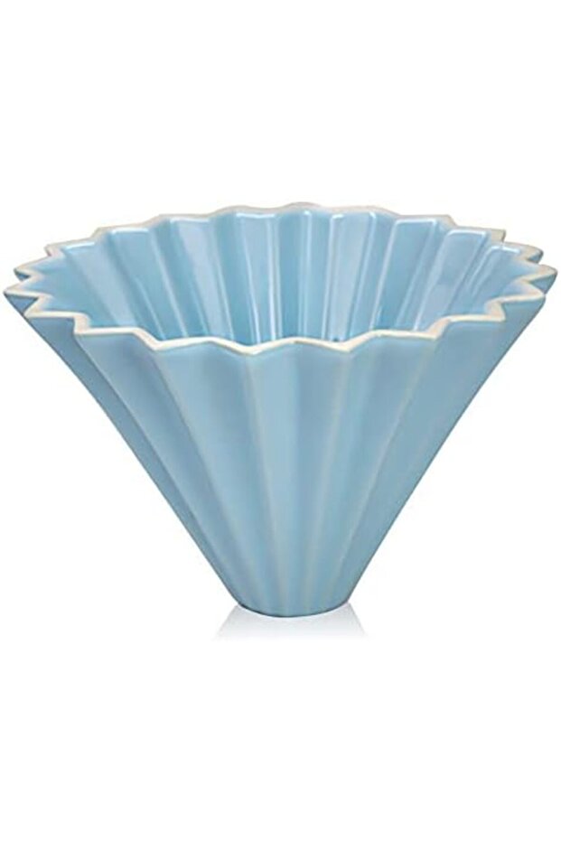 مصفاة قهوة سيراميكية v02 متعرجة باللون الأزرق - 2