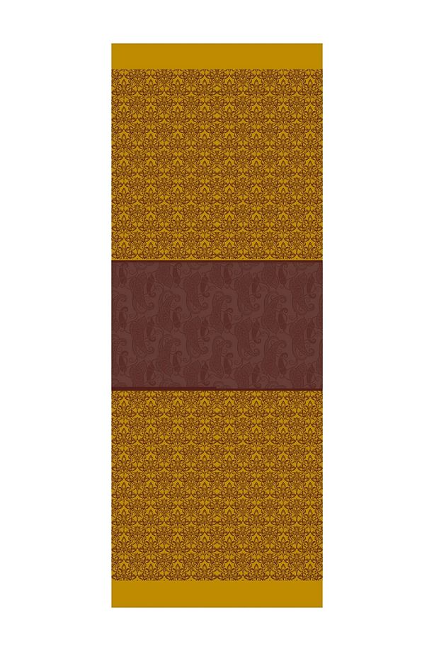Nora Desen Çift Taraflı Şal Mürdüm-Sarı - 8