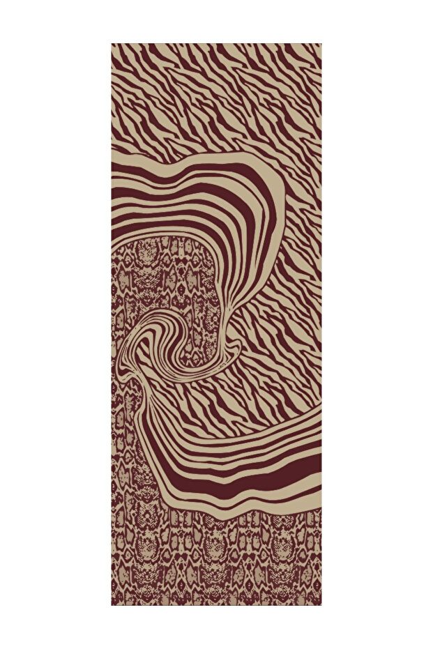 Riad Pattern Double Sided Shawl Plum-Salmon - 5