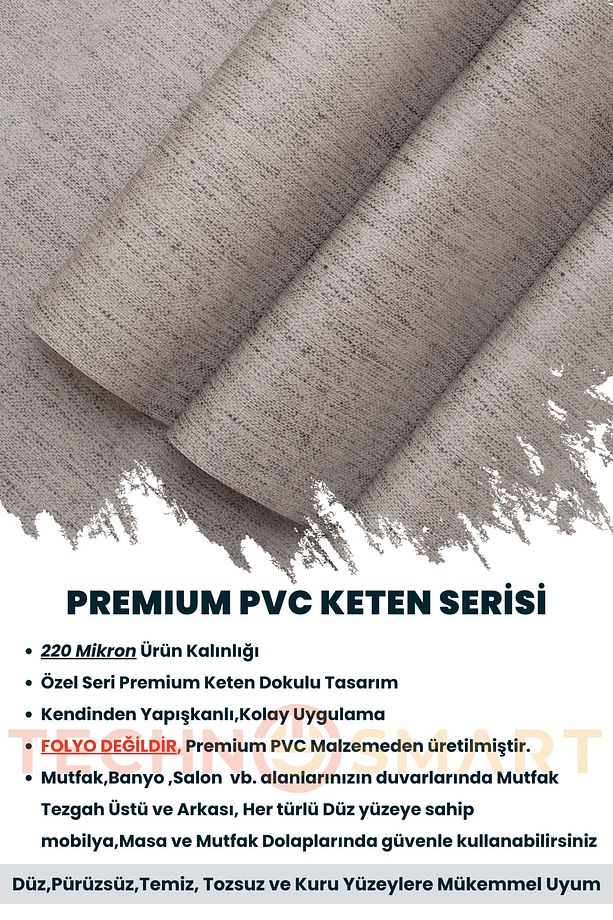 Kendinden Yapışkanlı Dokulu Keten Görünümlü Duvar Kağıdı Mutfak Dolap Kaplama - 4