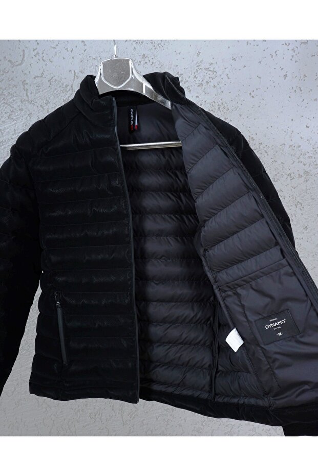 Erkek Karbon Siyah Dik Yaka Spor Mont - 2