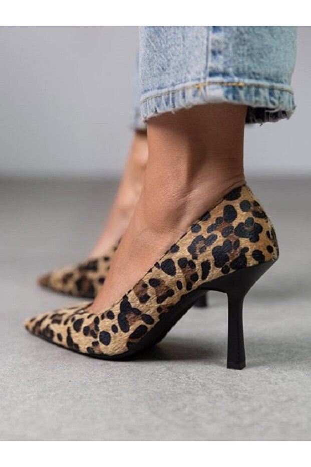 SİMON MODEL LEOPAR SÜET TOPUKLU STİLETTO - 3