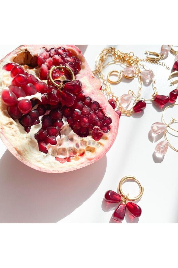 Çelik Murano Nar Küpe - 1