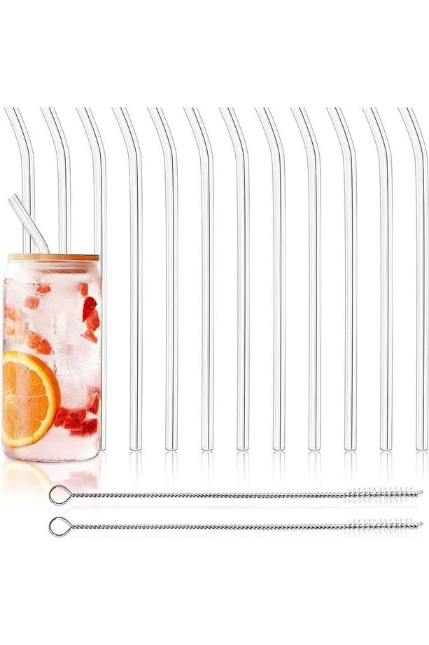 (1 ADET PİPET TIPASI) 12 Adet Yeniden Kullanılabilir Cam Pipet Ve 2 Temizleme Fırçası - 7