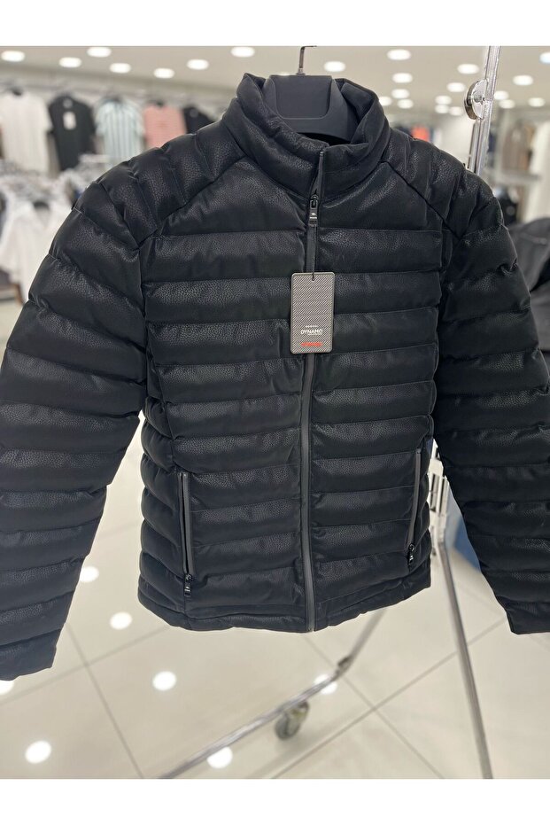 Erkek Karbon Siyah Dik Yaka Spor Mont - 3