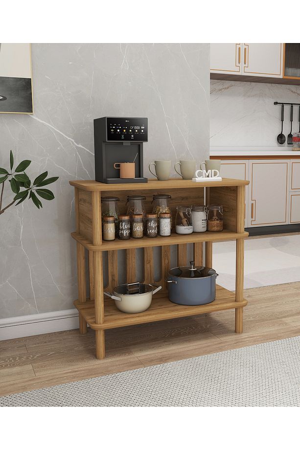Forte Çok Amaçlı Kahve Dolabı: Minimalist Mdf Ve Ahşap Tasarımıyla Estetik Ve Fonksiyonellik 73cm - 5