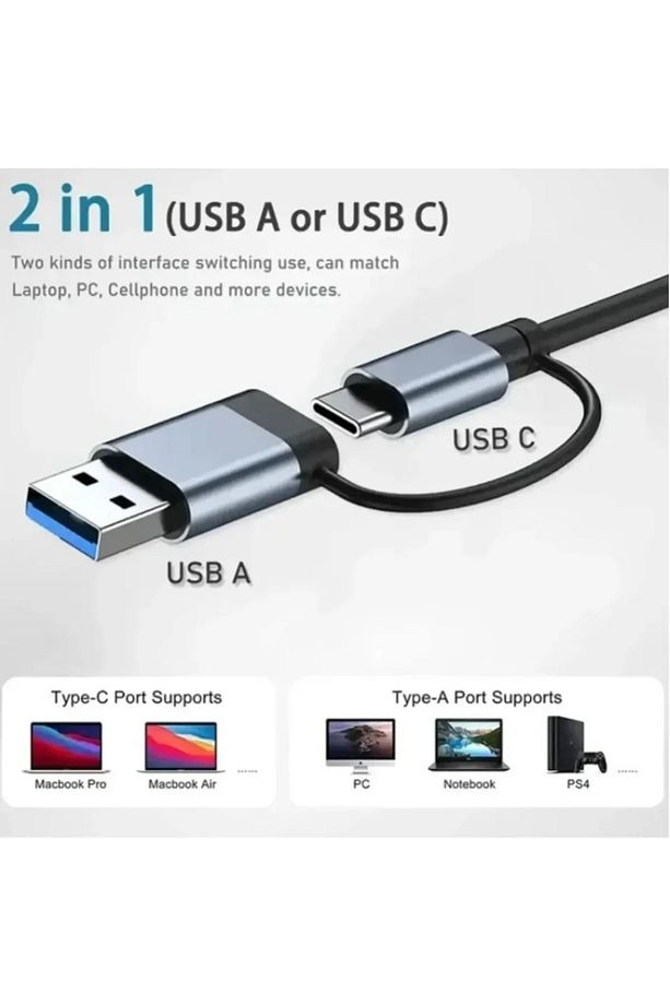 3133 Usb Çoklayıcı, Usb - 4 Usb Girişli Usb Çoğaltıcı, Type C Usb Hub Usb 3.0 4-port Hub - 2