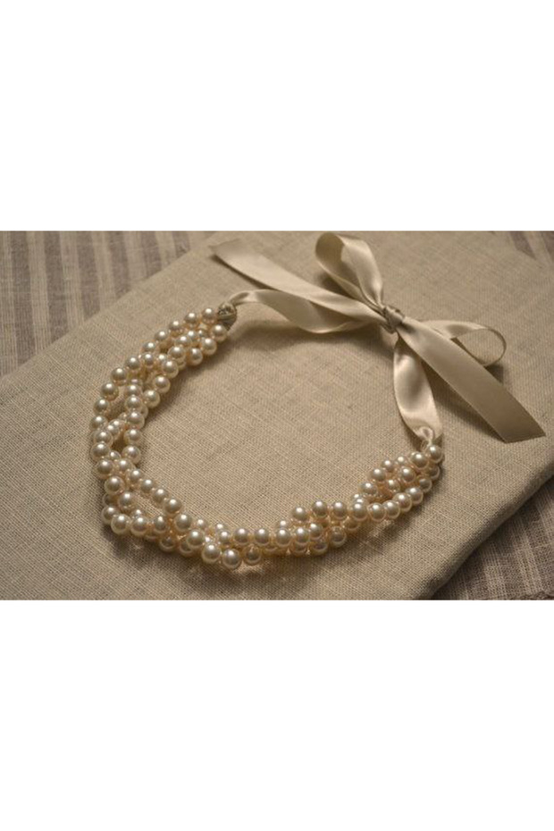 Pearl Satin Fionic Model Women Necklace B2285M