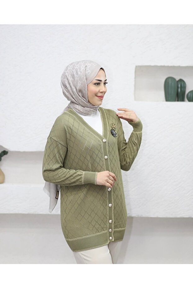 Kadın Merserize Yazlık Soğuk Triko Hırka - 2