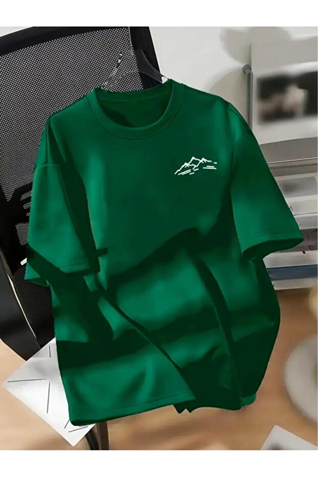 Small Mountain Print Basic T-Shirt - 1