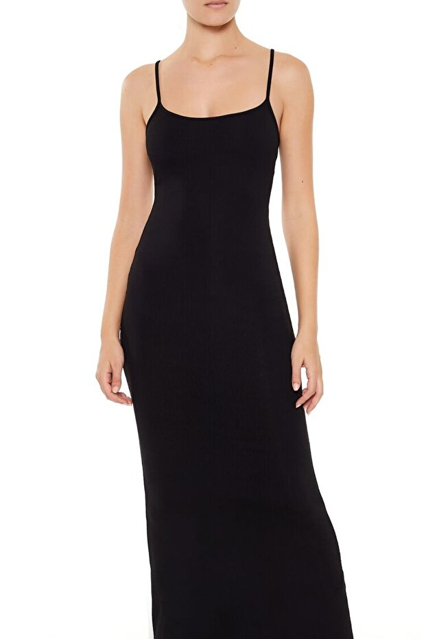 Ribanalı Askılı Maxi Elbise - 1