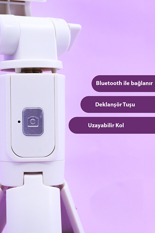 Ayaklı Beyaz Mini Tripod - 4