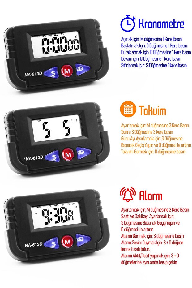 2li SET Şarjlı Masa Lambası + Kronometreli Öğrenci Saati Renk Ayarlı Ders Çalışma Okuma Lambası Q108 - 4