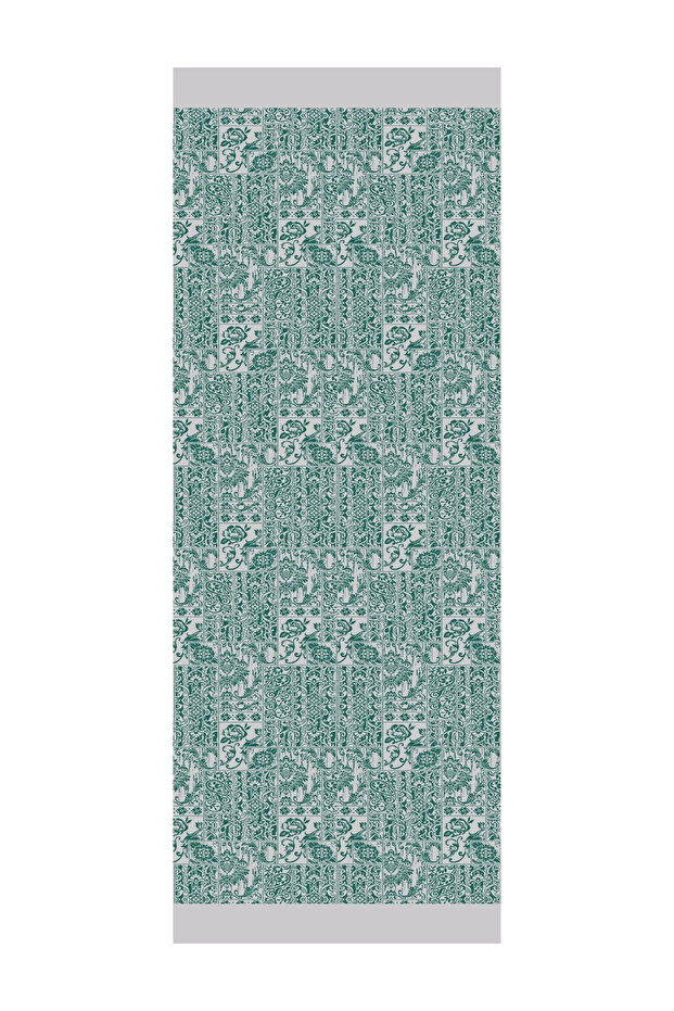 Henna Pattern Double Sided Shawl Emerald-Pink - 5