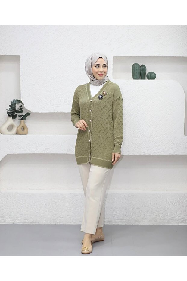 Kadın Merserize Yazlık Soğuk Triko Hırka - 1