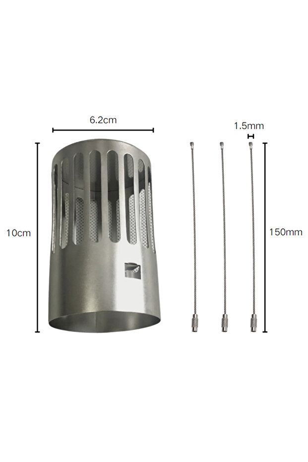 Light Grey TEKL OUTDOOR Chimney Spark Arrestor Wood Stove Accessories Tent Stove Chimney Pipe Kit Ul