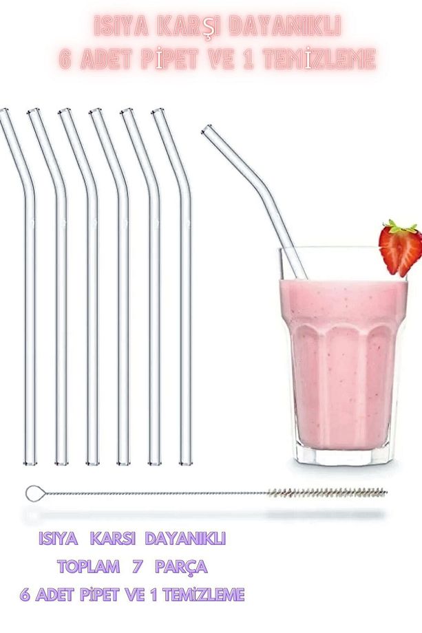 6'lı 9mm. 20cm Boyunda Cam Pipet, 1 Adet Pipet Temizleme Fırçası Ve 1 Adet Pipet Kapağı Seti - 3