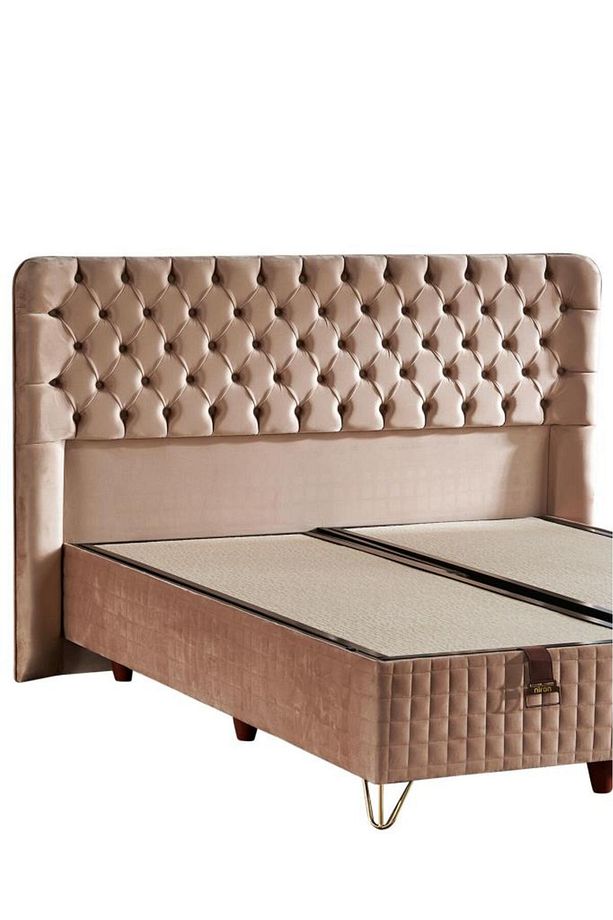Elegance Lüks Yatak Baza ve Başlık Seti 160x200 cm Çift Kişilik Paket Yaylı Yumuşak Yatak Baza Başlı - 8