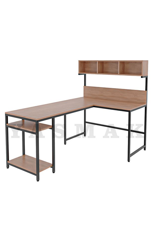 L tipi Raflı Bilgisayar ve Çalışma Masası 180x120 - 4