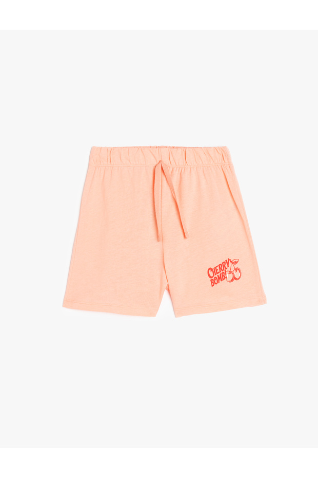 Βαμβακερό σορτς με ελαστική μέση Cherry printed Basic - 1
