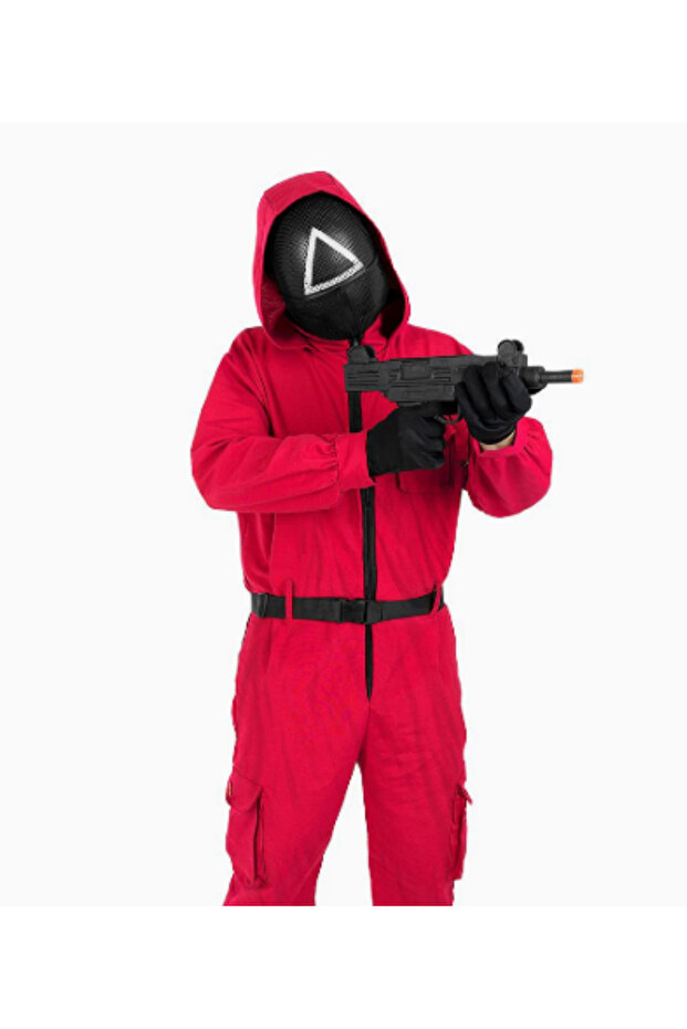 Işıklı Squıd Game Maske Kaliteli Squid Game Maskesi Üçgen - 4