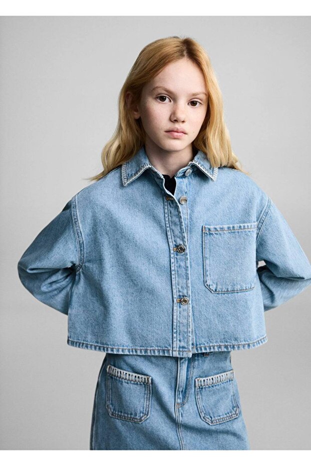 Crop Denim Ceket - 7