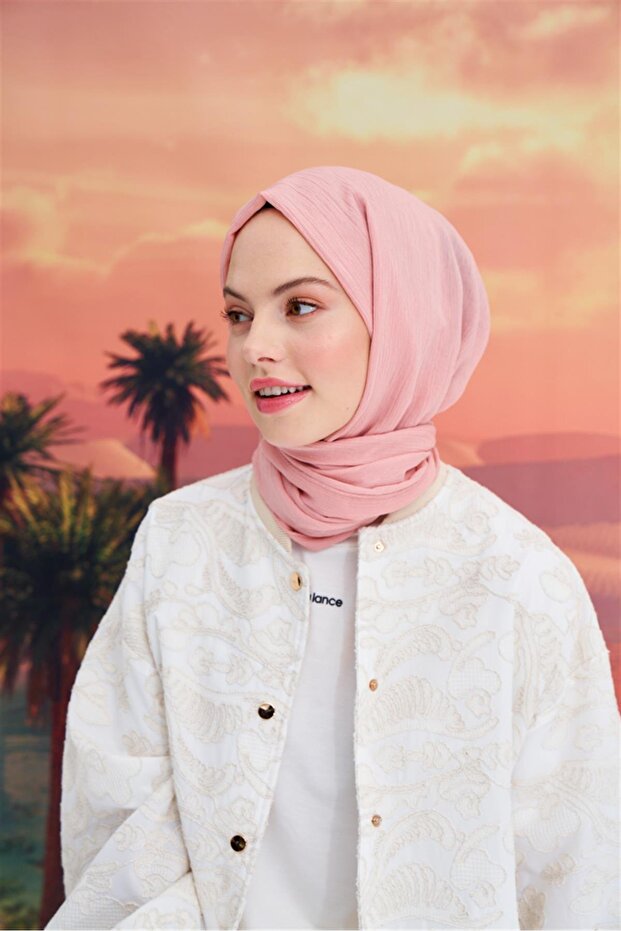 Lien Örme Şal Pudra - 4