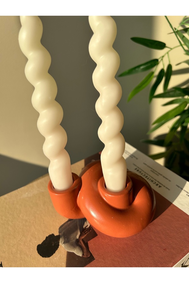 İki Oluklu Minimal Şamdan - 2