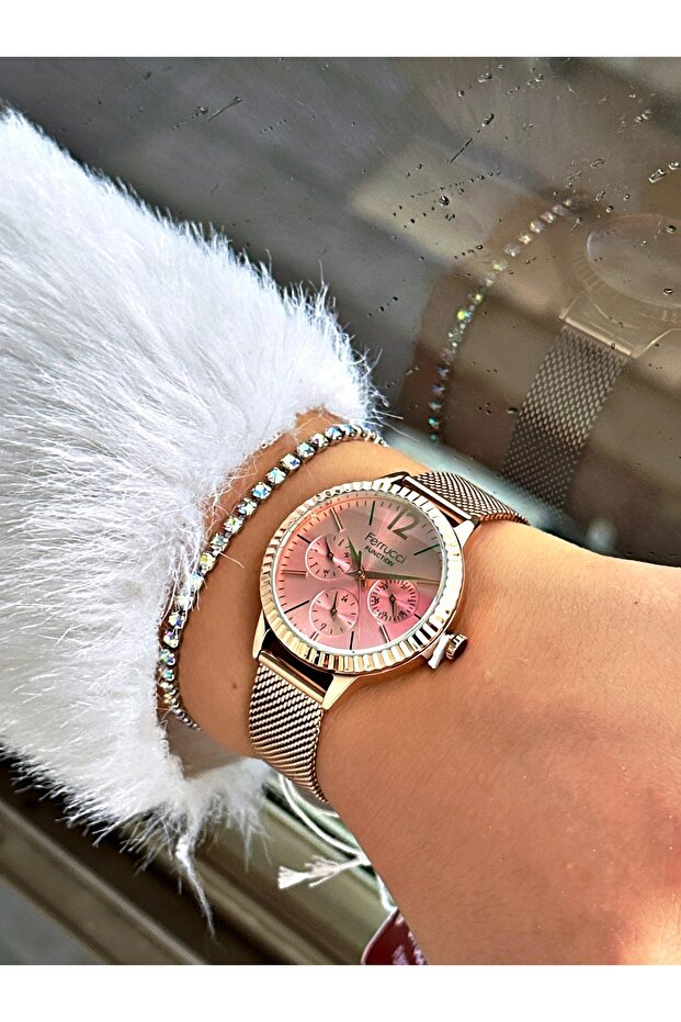 FERRUCCİ FUNCTION ROSE HASIR KADIN KOL SAATİ - 4