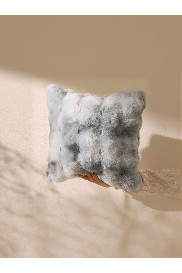 Bubble Rabbit Fur, Soft, Double-Sided, Warm Throw Pillow Cover with Hidden Zipper 40X40