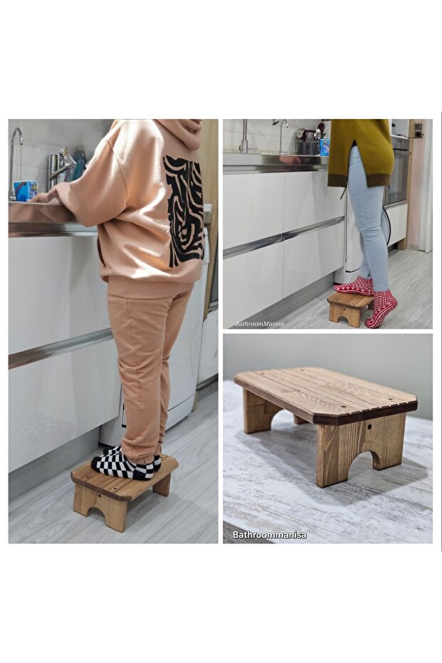Çocuk Mini Ahşap Mutfak Basamak tabure - 1