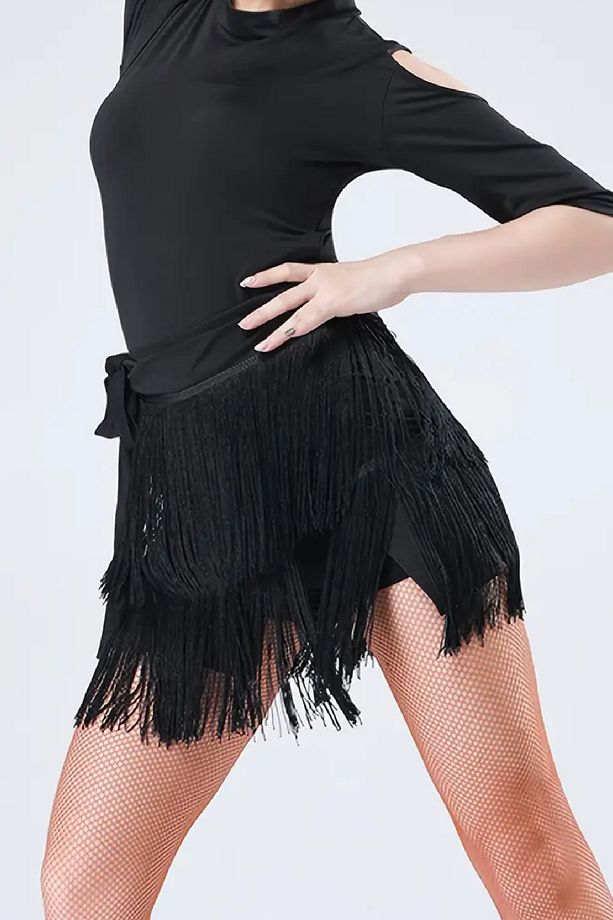 Yüksek Bel Etek Dans Etek Dansçı Etek Latin Dans Etek Tango Balo Etek Pareo Etek Püsküllü Etek - 3