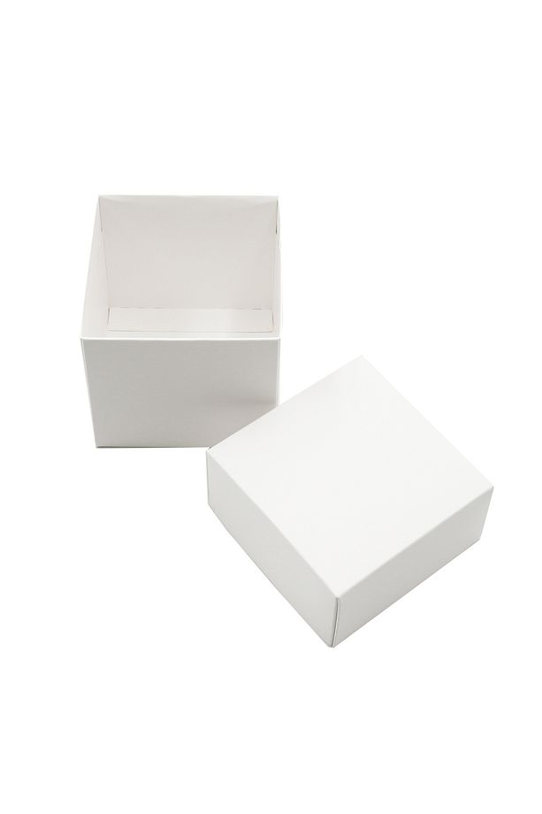 10x10x10 cm Beyaz Kapaklı Bristol Kutu Hediye Kutusu 1 Adet - 1