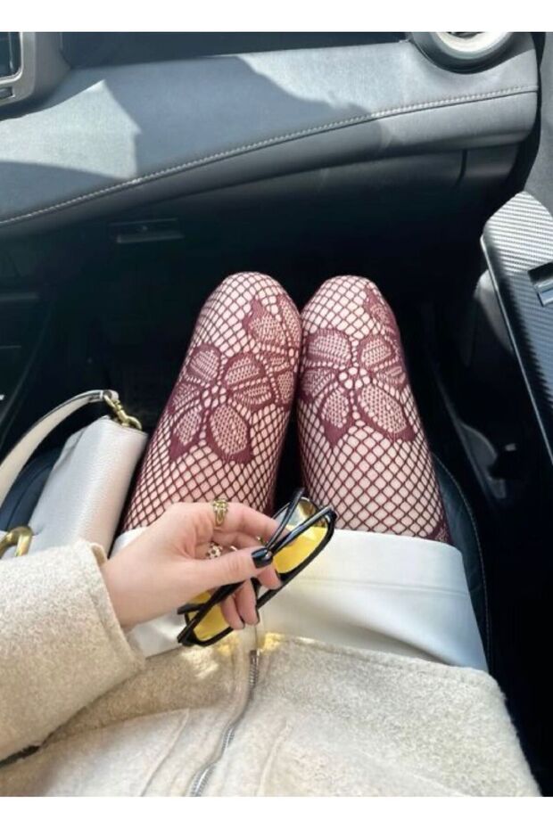 Zess Lace Romantic Pantyhose Y2K