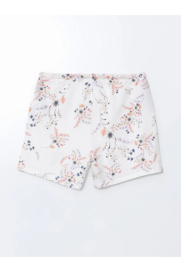 LCW DREAM Mercan Beli Lastikli Çiçekli Kadın Şort Pijama Altı - 5