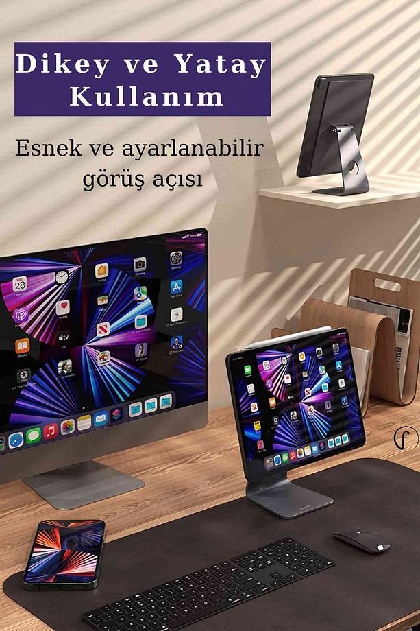 Apple iPad Air 13 2024 M2 Fuchsia FS609 13 İnç Magnetik Tablet Tutucu - 3